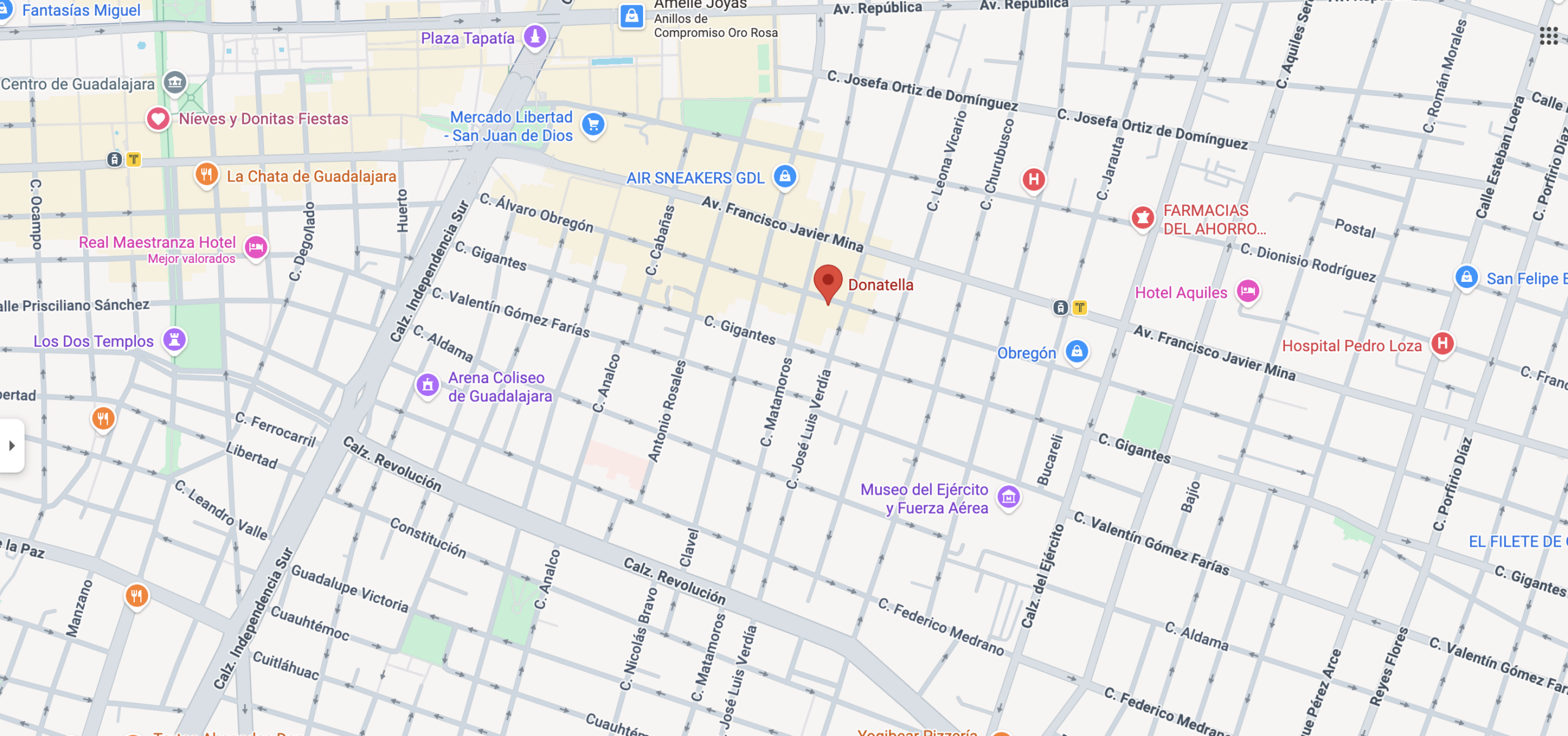Ubicación de Donatella Joyería en Google Maps para facilitar la localización de la tienda.